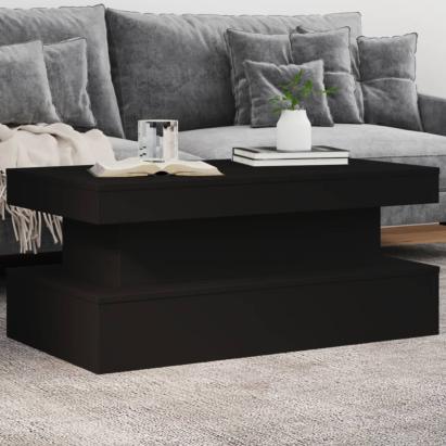 Măsuță de cafea cu lumini LED, negru, 90x50x40 cm GartenMobel Dekor