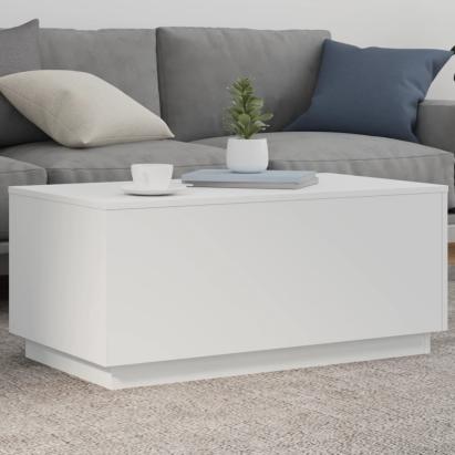 Măsuță de cafea cu lumini LED, alb, 90x50x40 cm GartenMobel Dekor
