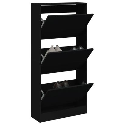 Pantofar, negru, 60x21x125,5 cm, lemn compozit GartenMobel Dekor