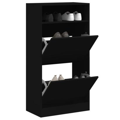 Pantofar, negru, 60x34x116 cm, lemn compozit GartenMobel Dekor