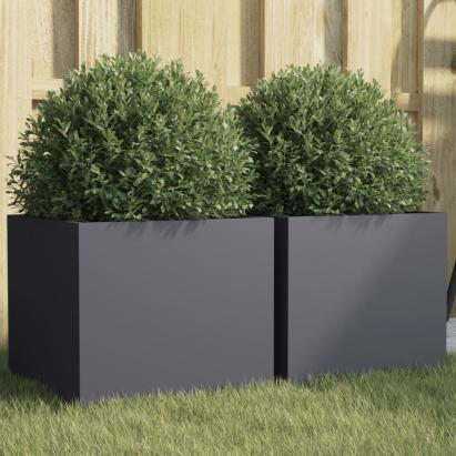 Jardiniere, 2 buc., antracit, 32x30x29 cm, oțel laminat la rece GartenMobel Dekor