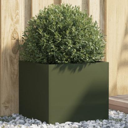 Jardinieră, verde măsliniu, 42x40x39 cm, oțel laminat la rece GartenMobel Dekor