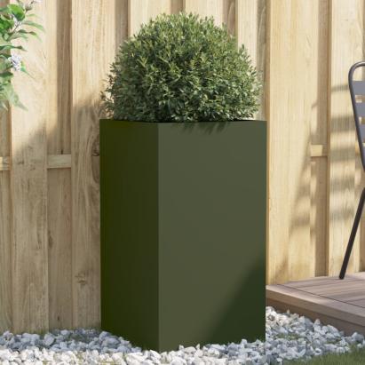 Jardinieră, verde măsliniu, 42x38x75 cm, oțel laminat la rece GartenMobel Dekor