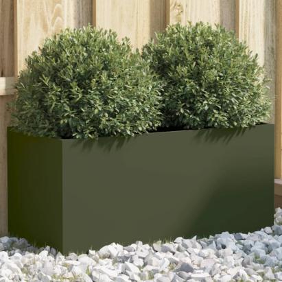 Jardinieră, verde măsliniu, 62x30x29 cm, oțel laminat la rece GartenMobel Dekor