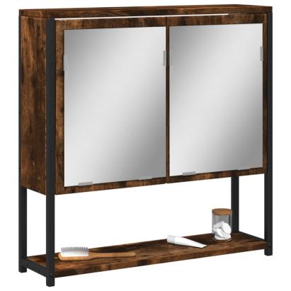 Dulap baie cu oglindă stejar fumuriu 60x16x60 cm lemn compozit GartenMobel Dekor