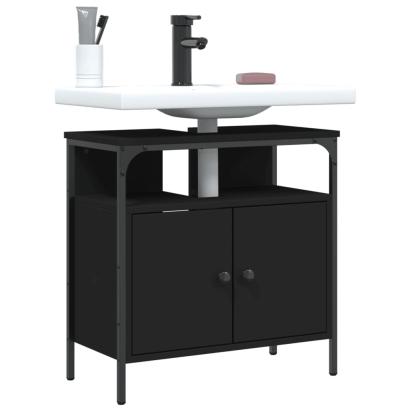Dulap pentru chiuvetă baie, negru, 60x30x60 cm, lemn prelucrat GartenMobel Dekor