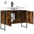 Dulap chiuveta de baie stejar fumuriu 80x33x60 cm lemn compozit GartenMobel Dekor