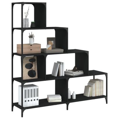Bibliotecă cu 4 niveluri negru 139x33,5x149 cm lemn GartenMobel Dekor