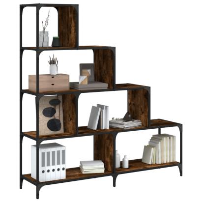 Bibliotecă cu 4 niveluri stejar fumuriu 139x33,5x149 cm lemn GartenMobel Dekor