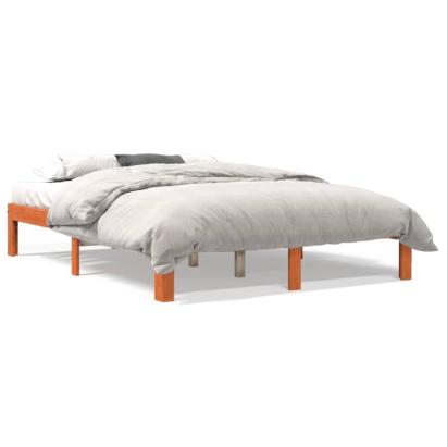 Cadru de pat, maro ceruit, 140x190 cm, lemn masiv de pin GartenMobel Dekor