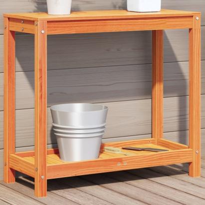 Masă plantare cu raft maro ceruit 82,5x35x75 cm lemn masiv pin GartenMobel Dekor