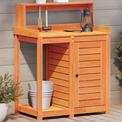 Masă plantare cu rafturi maro 82,5x50x109,5 cm lemn masiv pin GartenMobel Dekor