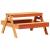 Masă de picnic pentru copii, maro, 88x97x52 cm, lemn masiv pin GartenMobel Dekor