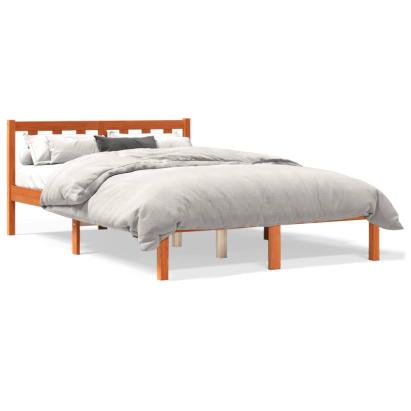 Cadru de pat, maro ceruit, 140x190 cm, lemn masiv de pin GartenMobel Dekor