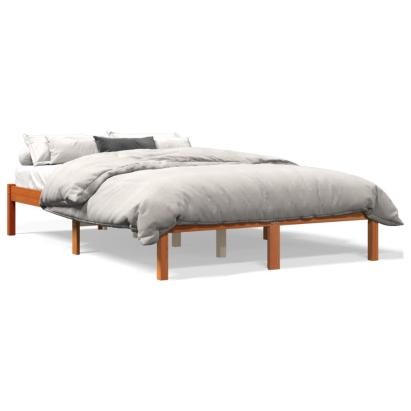 Cadru de pat, maro ceruit, 135x190 cm, lemn masiv de pin GartenMobel Dekor