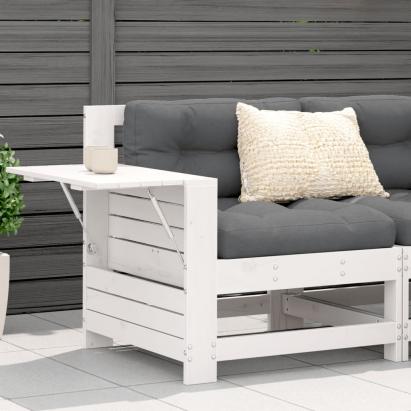 Canapea cu cotieră de grădină, cu masă laterală, lemn masiv pin GartenMobel Dekor