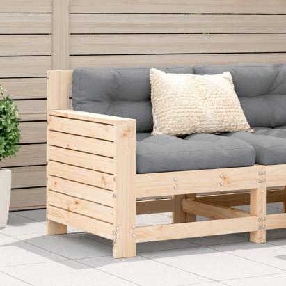 Canapea grădină cotieră cu perne, lemn masiv de pin GartenMobel Dekor