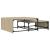 Mese suprapuse de cafea 2 buc. lemn prelucrat/metal GartenMobel Dekor