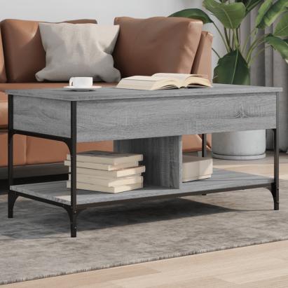 Măsuță de cafea gri sonoma 100x50x50 cm lemn prelucrat și metal GartenMobel Dekor