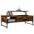 Măsuță de cafea stejar fumuriu 100x50x35cm lemn prelucrat/metal GartenMobel Dekor