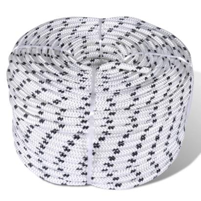 Rolă frânghie împletită parâmă barcă, poliester, 12 mm x 50 m GartenMobel Dekor