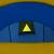 Cort de camping, 4 persoane, bleumarin/galben GartenMobel Dekor