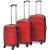 Set valize rigide, roșu, 3 buc., 45,5/55/66 cm GartenMobel Dekor