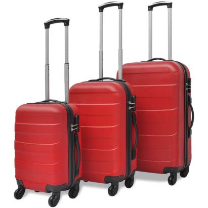 Set valize rigide, roșu, 3 buc., 45,5/55/66 cm GartenMobel Dekor