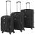 Set de valize din material textil, 3 piese, negru GartenMobel Dekor
