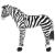 Zebră de jucărie din pluș în picioare, alb și negru, XXL GartenMobel Dekor