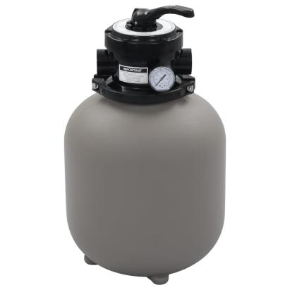 Filtru cu nisip pentru piscină cu supapă 4 poziții gri 350 mm GartenMobel Dekor