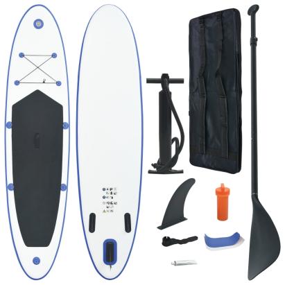 Set placă stand up paddle SUP surf gonflabilă, albastru și alb GartenMobel Dekor