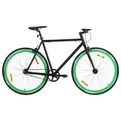 Bicicletă cu angrenaj fix, negru și verde, 700c, 51 cm GartenMobel Dekor