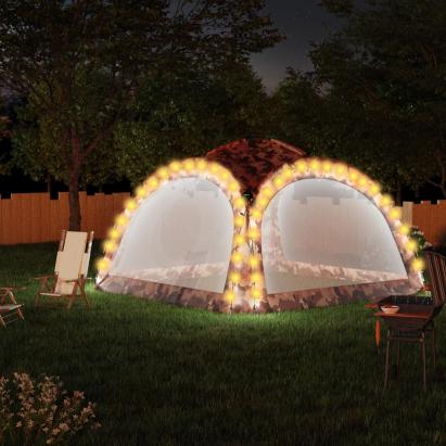 Cort de petrecere cu LED și 4 pereți, camuflaj, 3,6x3,6x2,3 m GartenMobel Dekor
