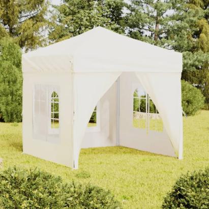 Cort pliabil pentru petrecere, pereți laterali, crem, 2x2 m GartenMobel Dekor
