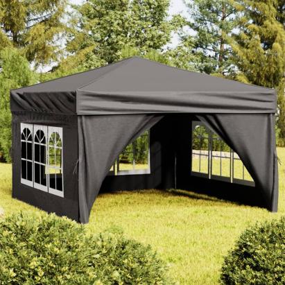 Cort pliabil pentru petrecere, pereți laterali, antracit, 3x3 m GartenMobel Dekor