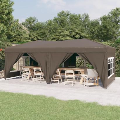 Cort pliabil pentru petrecere pereți laterali, gri taupe, 3x6 m GartenMobel Dekor