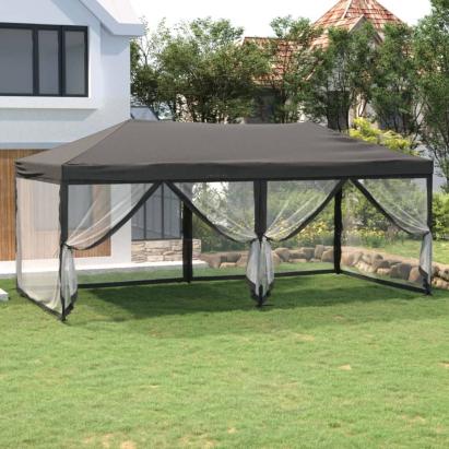 Cort pliabil pentru petrecere, pereți laterali, antracit, 3x6 m GartenMobel Dekor