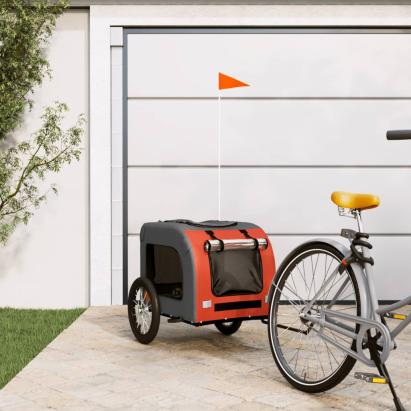 Remorcă de bicicletă animale portocaliu/gri, textil oxford/fier GartenMobel Dekor