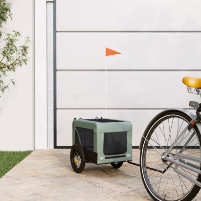 Remorcă bicicletă animale companie gri/negru textil oxford/fier GartenMobel Dekor