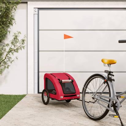 Remorcă de bicicletă animale companie, roșu, textil oxford/fier GartenMobel Dekor