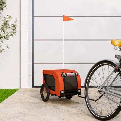 Remorcă bicicletă animale companie portocaliu/negru oxford/fier GartenMobel Dekor