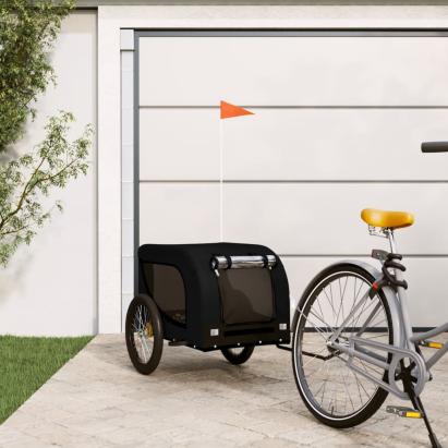 Remorcă bicicletă animale companie, negru, textil oxford/fier GartenMobel Dekor