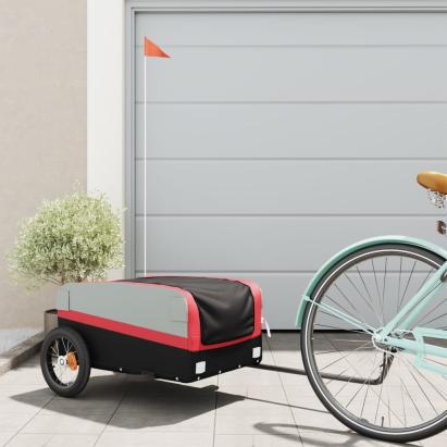 Remorcă pentru biciclete, negru și roșu, 30 kg, fier GartenMobel Dekor