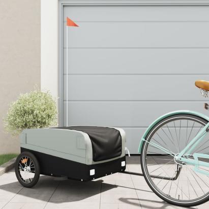 Remorcă pentru biciclete, negru și gri, 45 kg, fier GartenMobel Dekor