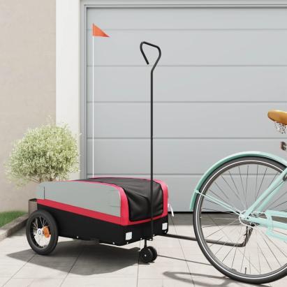 Remorcă pentru biciclete, negru și roșu, 30 kg, fier GartenMobel Dekor
