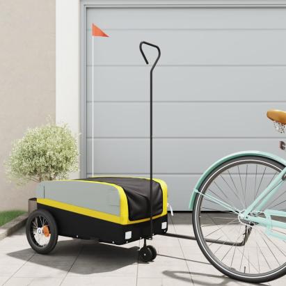 Remorcă pentru biciclete, negru și galben, 30 kg, fier GartenMobel Dekor