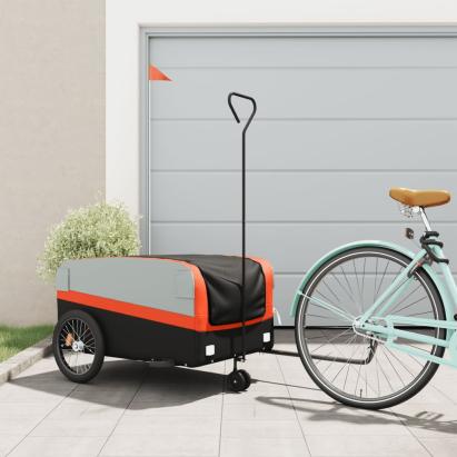 Remorcă pentru biciclete, negru și portocaliu, 45 kg, fier GartenMobel Dekor