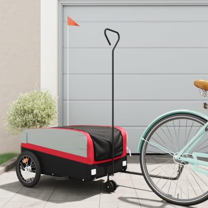 Remorcă pentru biciclete, negru și roșu, 45 kg, fier GartenMobel Dekor