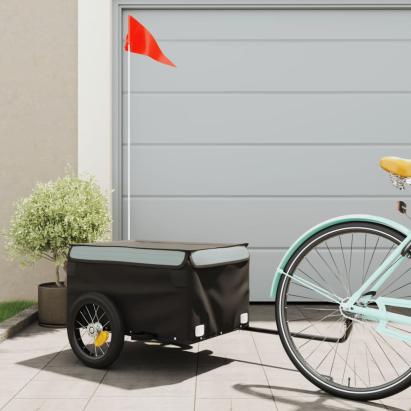 Remorcă pentru biciclete, negru și gri, 30 kg, fier GartenMobel Dekor